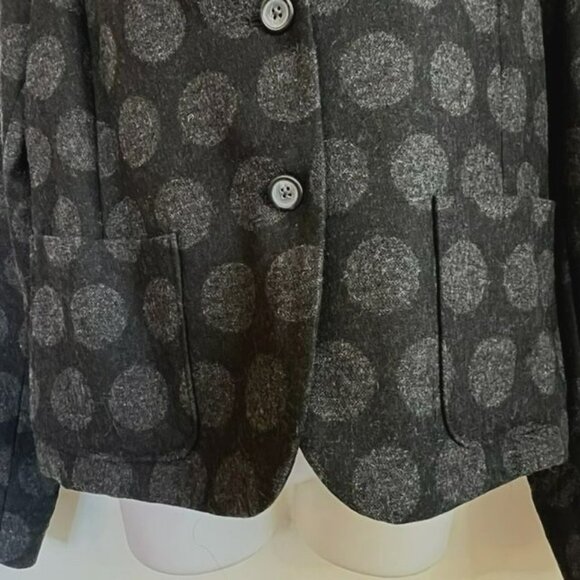 NWOT GAP BLACK & GRAY POLKA DOT WOOL BLEND ACADEMY BLAZER SIZE 10 - Picture 7 of 11
